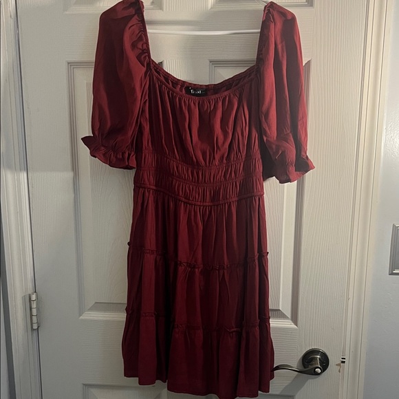 Trixxi Burgundy Mini Dress - Picture 1 of 1